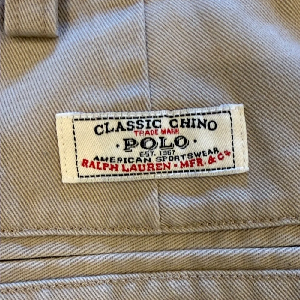 Polo by Ralph Lauren Men's Beige Flat Front Andrew Shorts Size 42